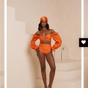 Vibrant Orange Two-Piece Swimsuit